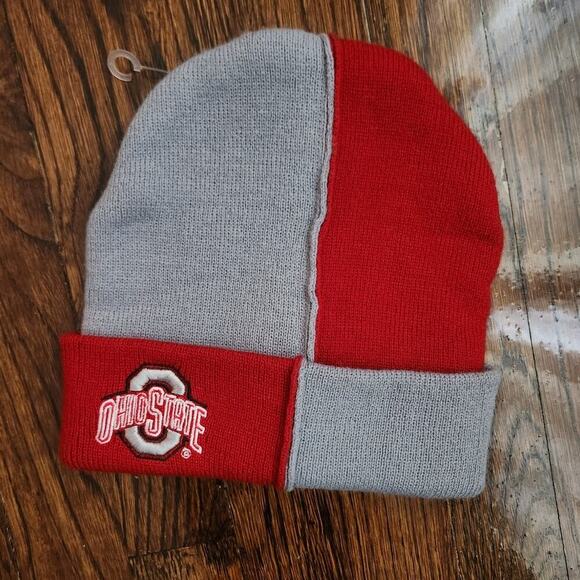 Starter Ohio State Beanie Red and Gray NWOT Adult Size Winter Hat VTG Knit Cap - Picture 3 of 6
